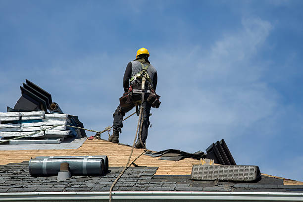 Professional Gutter Installation technician working in Bellows Falls, VT